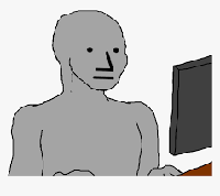 wojak npc at computer 