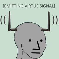 wojak npc emitting virtue signal 