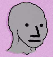 wojak npc pink background 