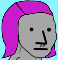 wojak npc pink hair 