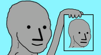 wojak npc smiling holding npc picture 