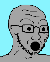 wojak npc soy boy mouth open shocked 