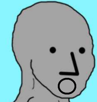 wojak npc soy boy mouth open 