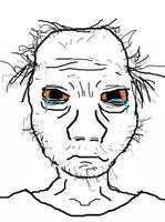 wojak old man crying no hair 