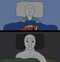wojak older younger self in bed 