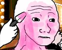 wojak painting pink 