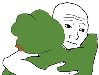 wojak pepe hugging 