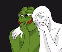 wojak pepe laughing at you 