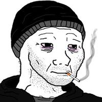 wojak pre doomer smoking 