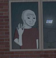 wojak raining window feels 