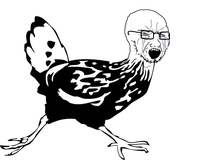 wojak soy boy chicken running 