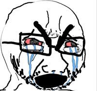wojak soy boy crying angry round face 