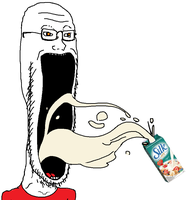 wojak soy boy drinking silk 