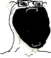 wojak soy boy galaxy sized open mouth small tongue 