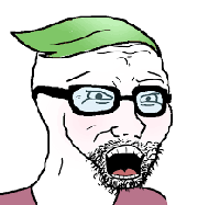 wojak soy boy green hair 