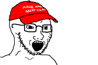 wojak soy boy maga hat 