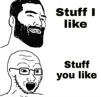 wojak soy boy vs chad liking stuff 