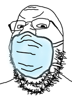 wojak soy boy wearing surgical mask 