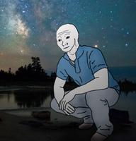 wojak squat night sky 