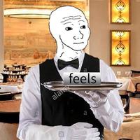 wojak waiter feels 