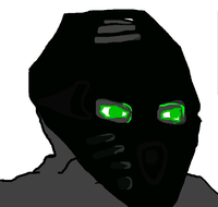 wojak wearing black mask 