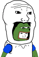 wojak wearing pepe wojak costume 