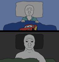 wojak young old in bed 