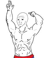 wojak zyzz pose muscular 
