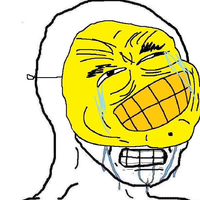 wojak crying laughing guy mask.