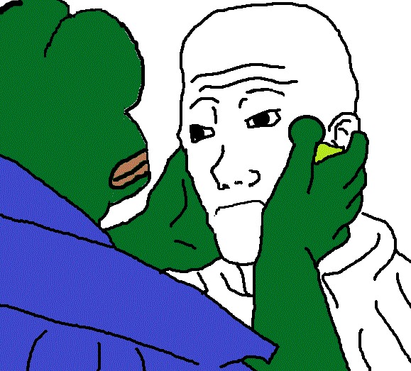 wojak embraced pepe.